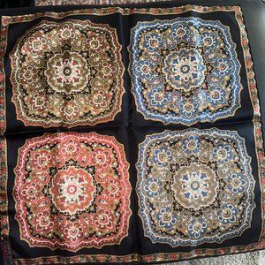 Vintage Silk Scarf.  Made in Italy. 100% silk. 16”x16” RN 32418 16 X 16